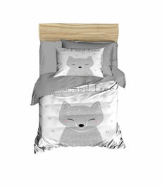 L'essentiel linge de maison Juego de funda nórdica PH1102 Gris y Blanco